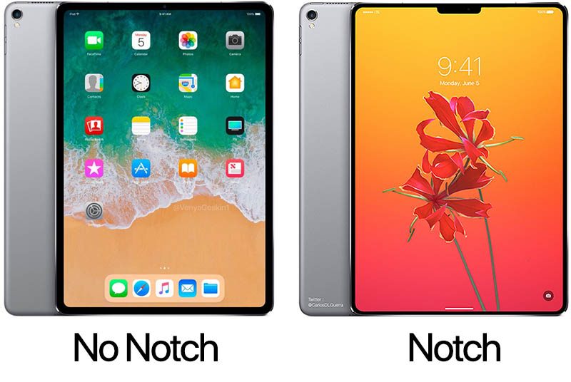iPad Pro with Face ID mockups via Ben Geskin & Carlos Guerra