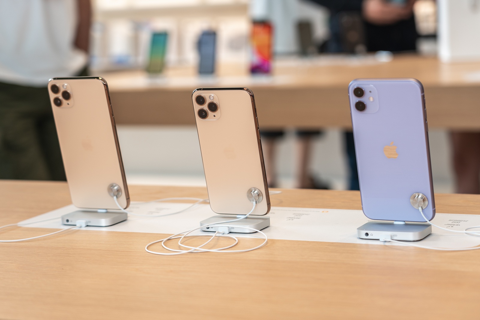 Aventura, Florida, USA - September 20, 2019: The iPhone 11, 11 Pro and Pro Max are displayed as the new smartphone by Apple goes on sale