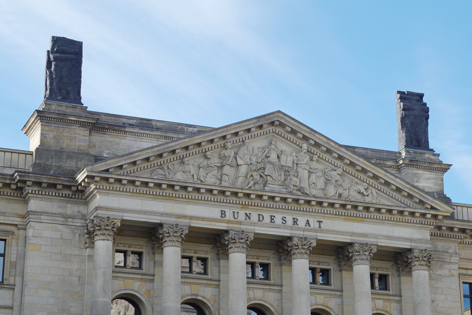 A front of historic building of German Federal Council in Berlin,