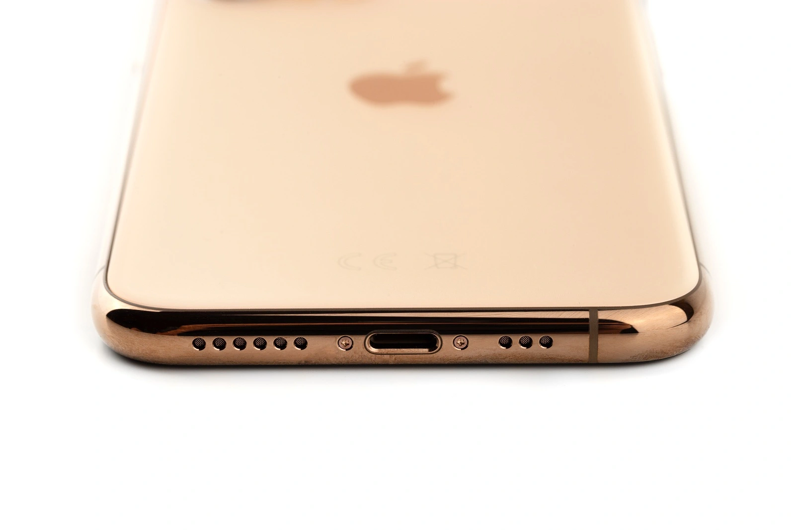 Rostov-on-Don, Russia - October 2019. Apple iPhone 11 Pro on a white background. New smartphone from the company Apple close-up.Smartphone and box from it on a white background.