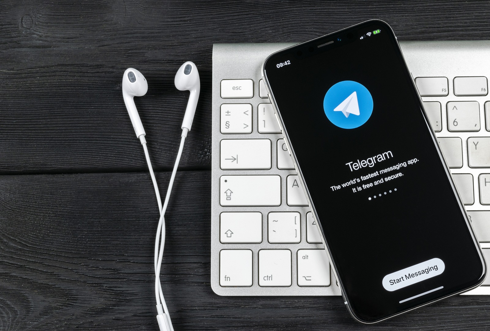 Saint-Petersburg, Russia, June 2, 2018: Telegram X application icon on Apple iPhone X screen close-up. Telegram X app icon. Telegram X is an online social media network. Social media app