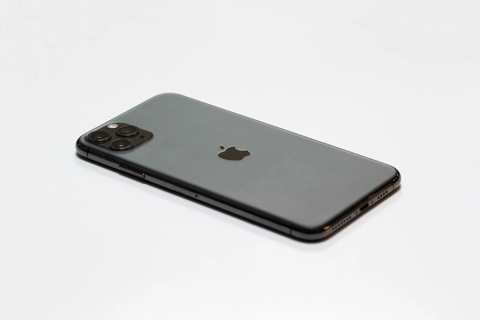 Belgrade, Serbia - January 15, 2020: New Apple iPhone 11 Pro Max mobile smartphone is displayed from rear side on isolated white background.