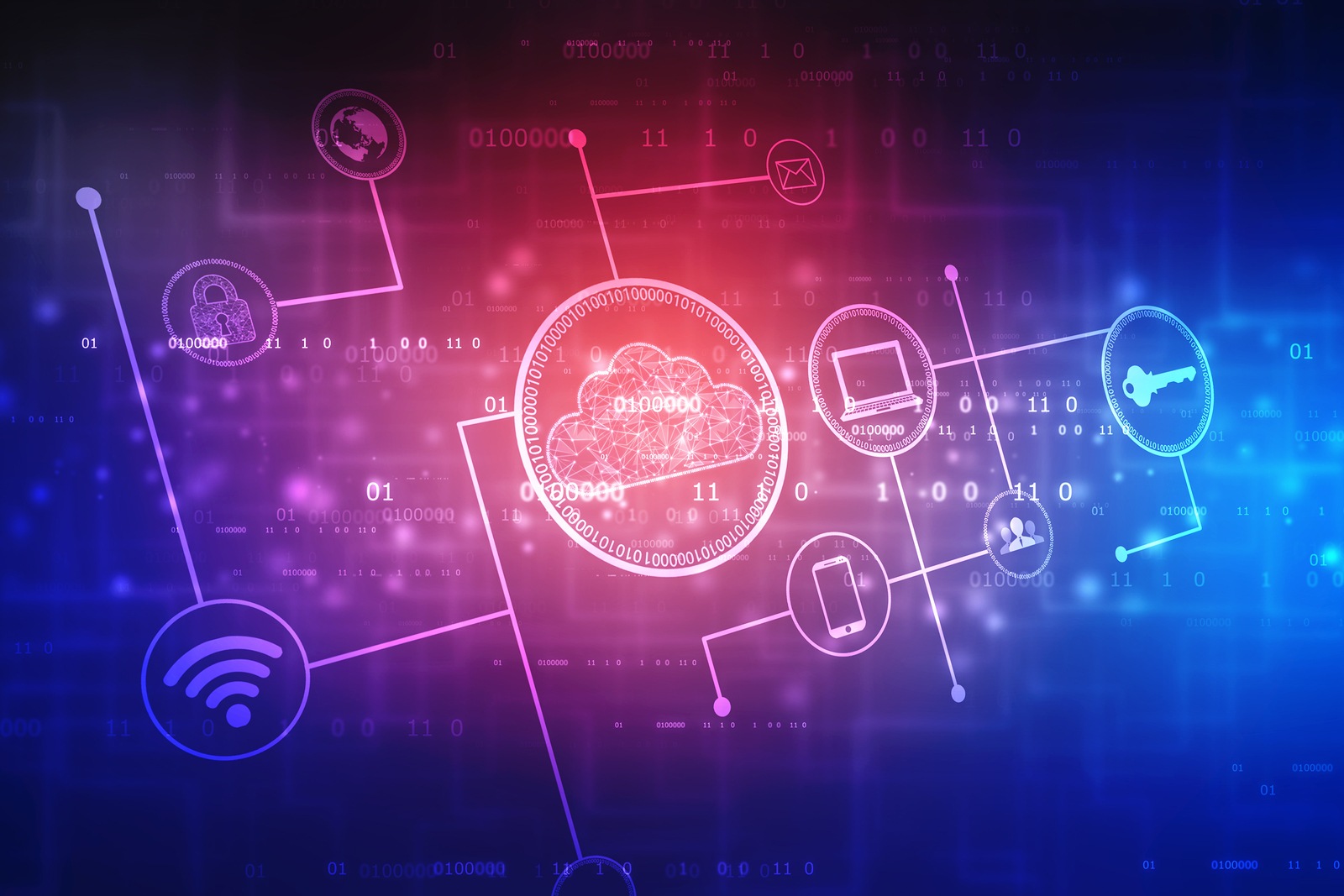 2d illustration Cloud computing, Cloud computing concept, Cloud computing technology internet concept background