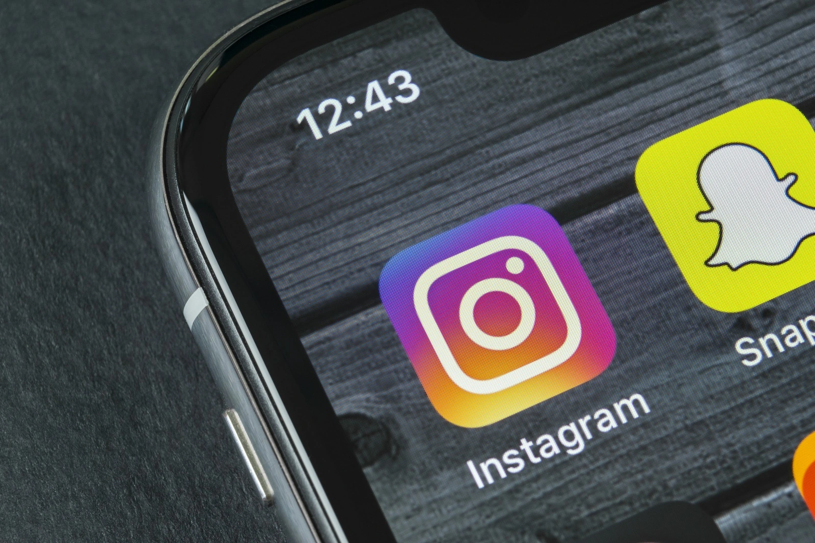 Saint-Petersburg, Russia, April 10, 2018: Instagram application icon on Apple iPhone X smartphone screen close-up. Instagram app icon. Social media icon. Social networks
