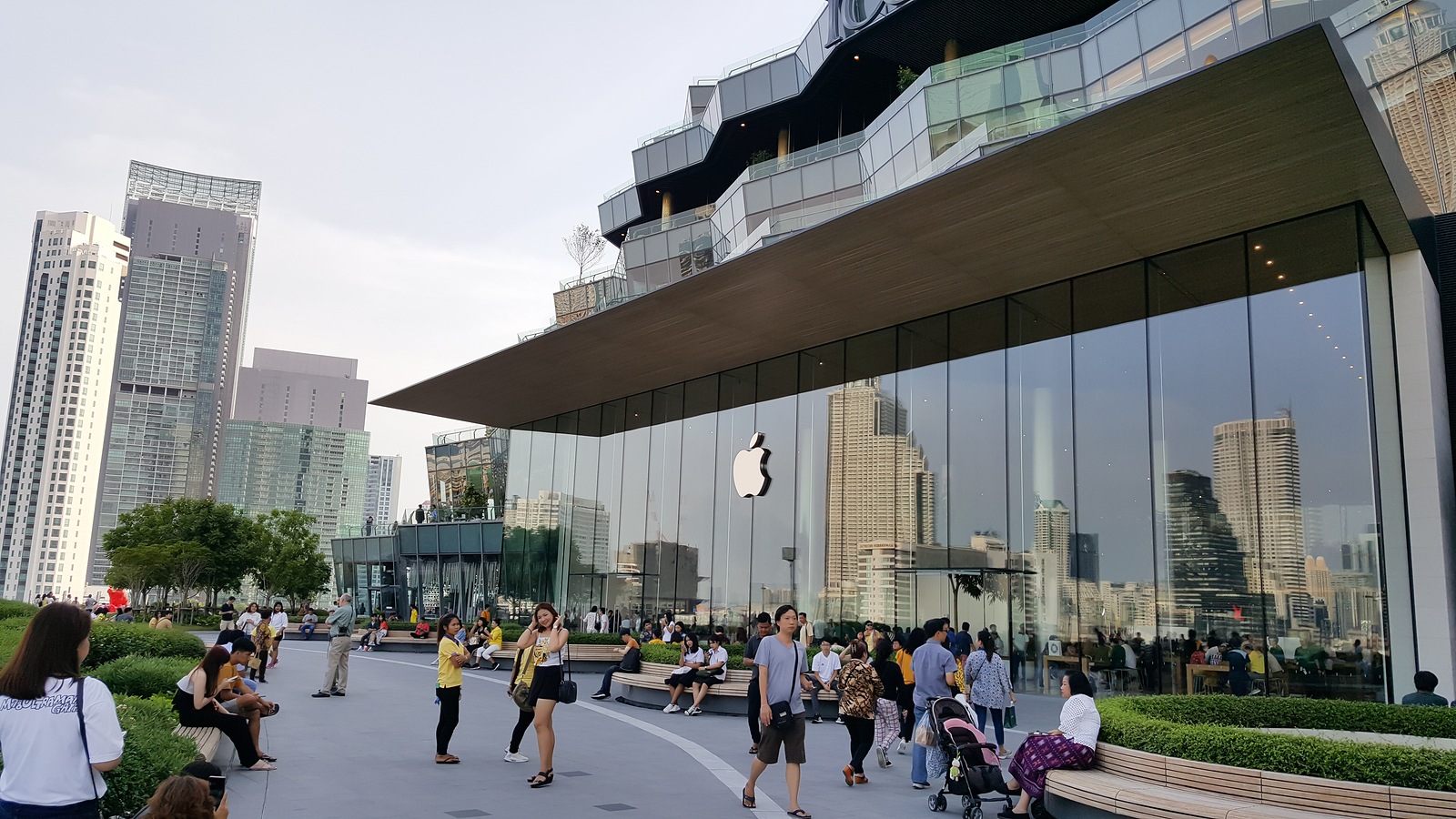 BANGKOK, THAILAND - MAY 6, 2019: Apple Store Iconsiam branch, the first official Apple store in Thailand has been opening for servicing many of people who are interested in Apple's product, this store opened since November 9, 2018