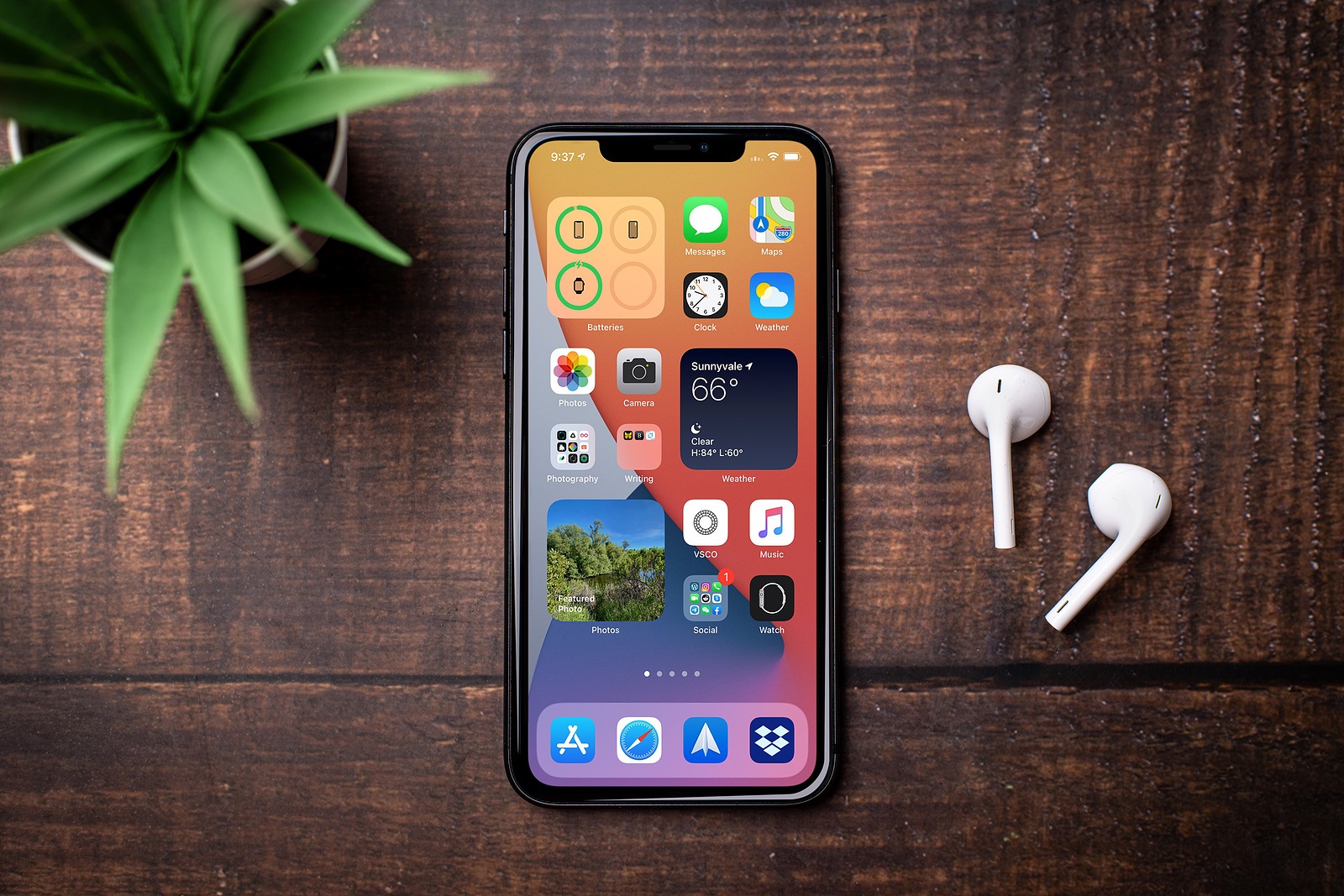 Antalya, TURKEY - August 18, 2020. new ios 14 screen iphone, Apple's next operating system for its smartphones to be released