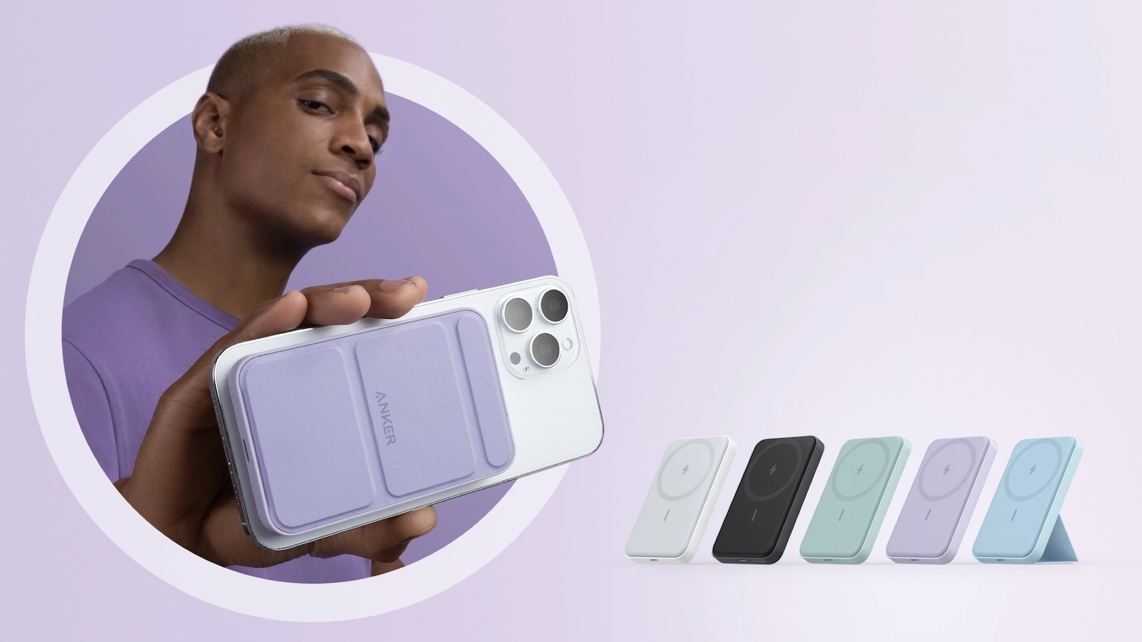 MagGo: Anker magnetic power bank with stand in hands-on