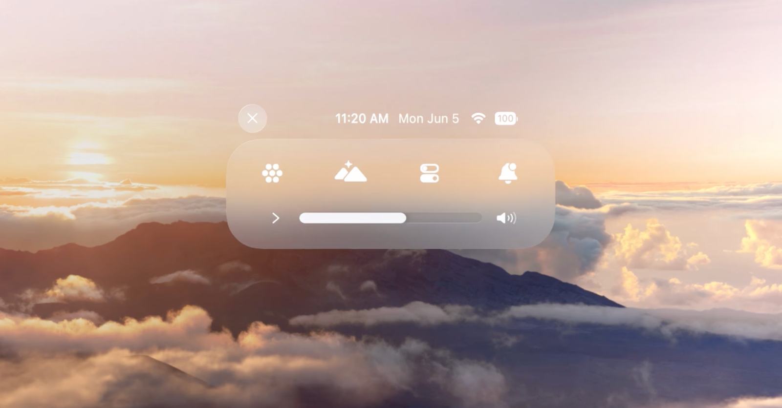 Apple Vision Pro Control Center