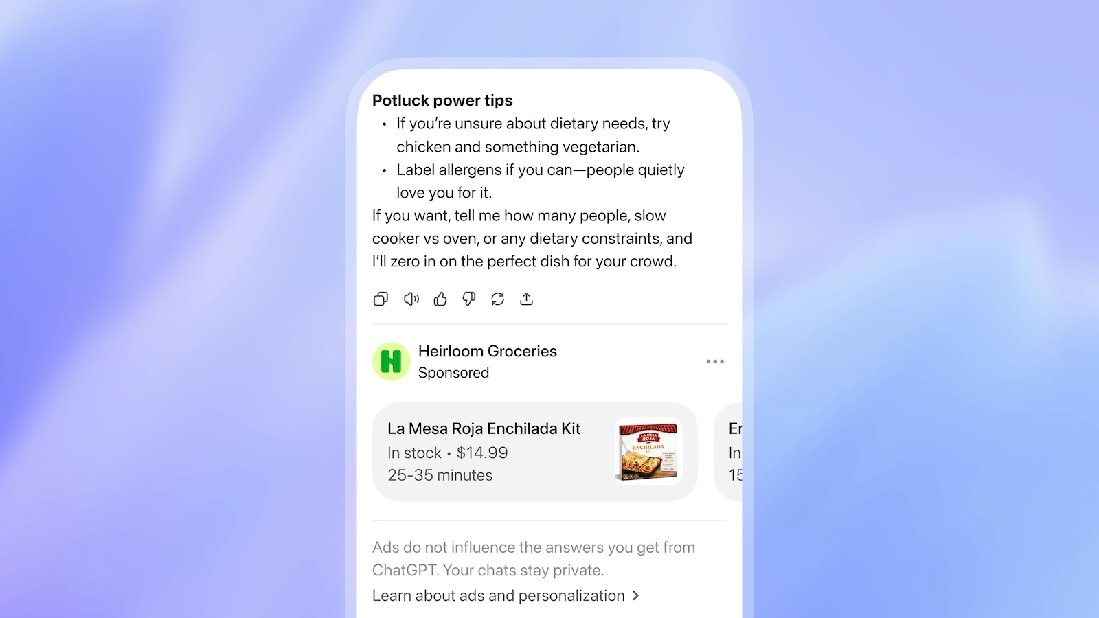 ChatGPT advertising