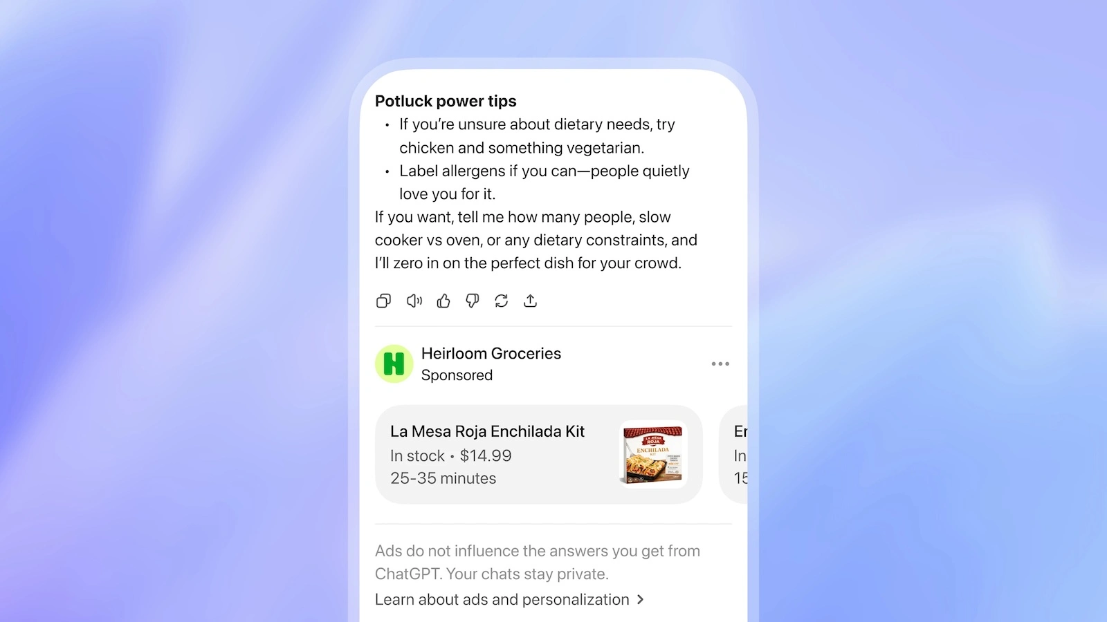 ChatGPT advertising