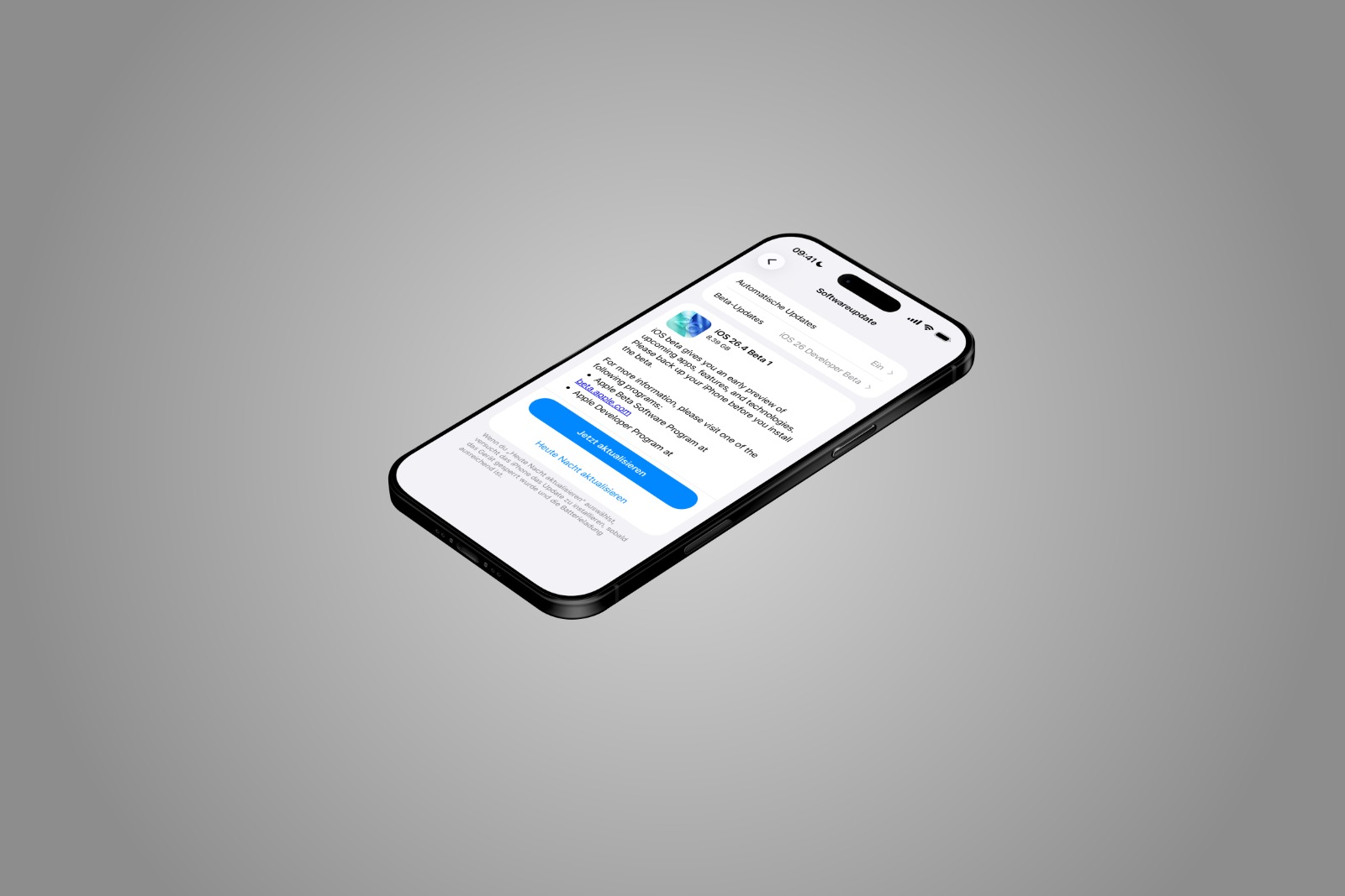 iOS 26.4 Beta 1 Apple