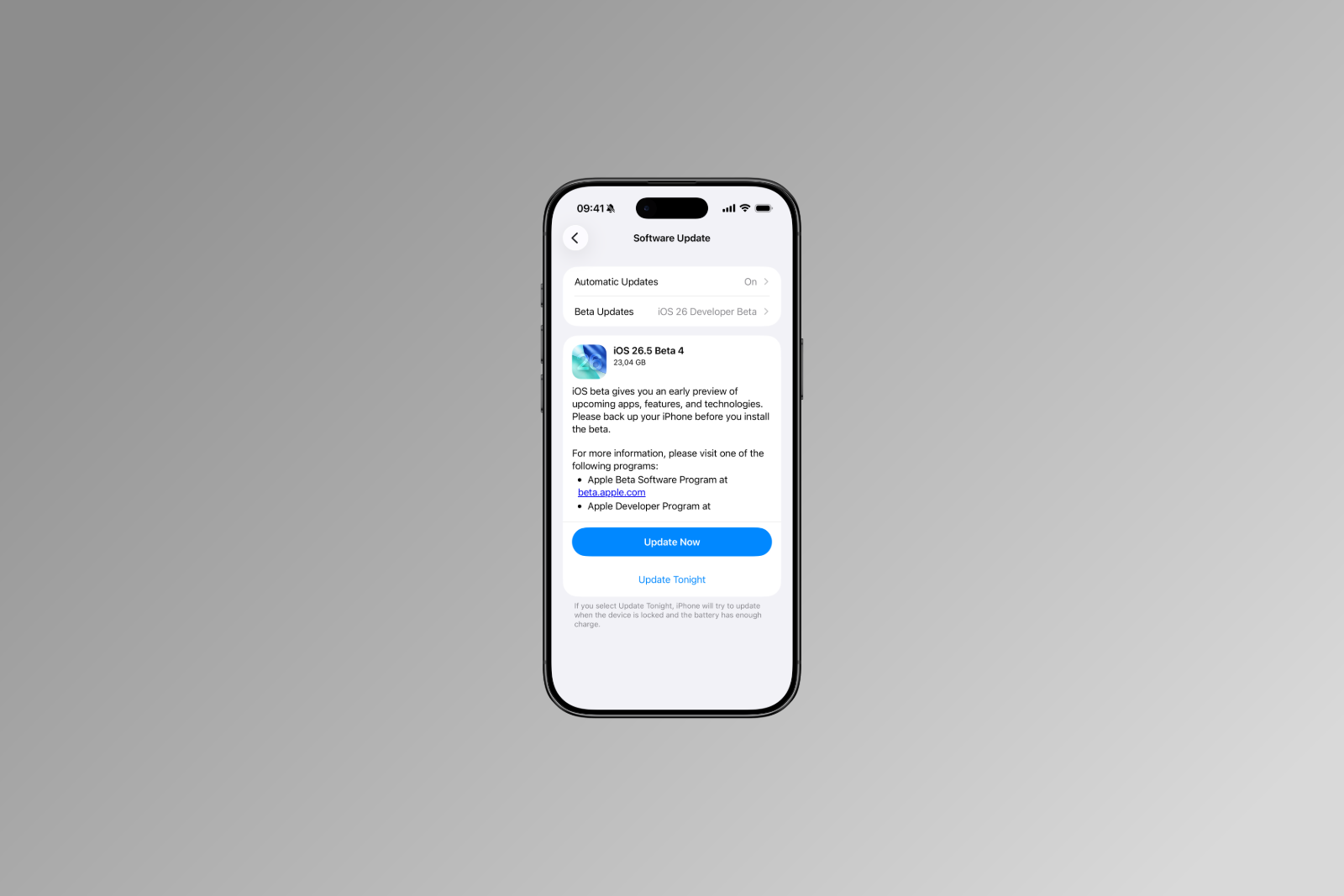 iOS 26.5 Beta 4 Apple