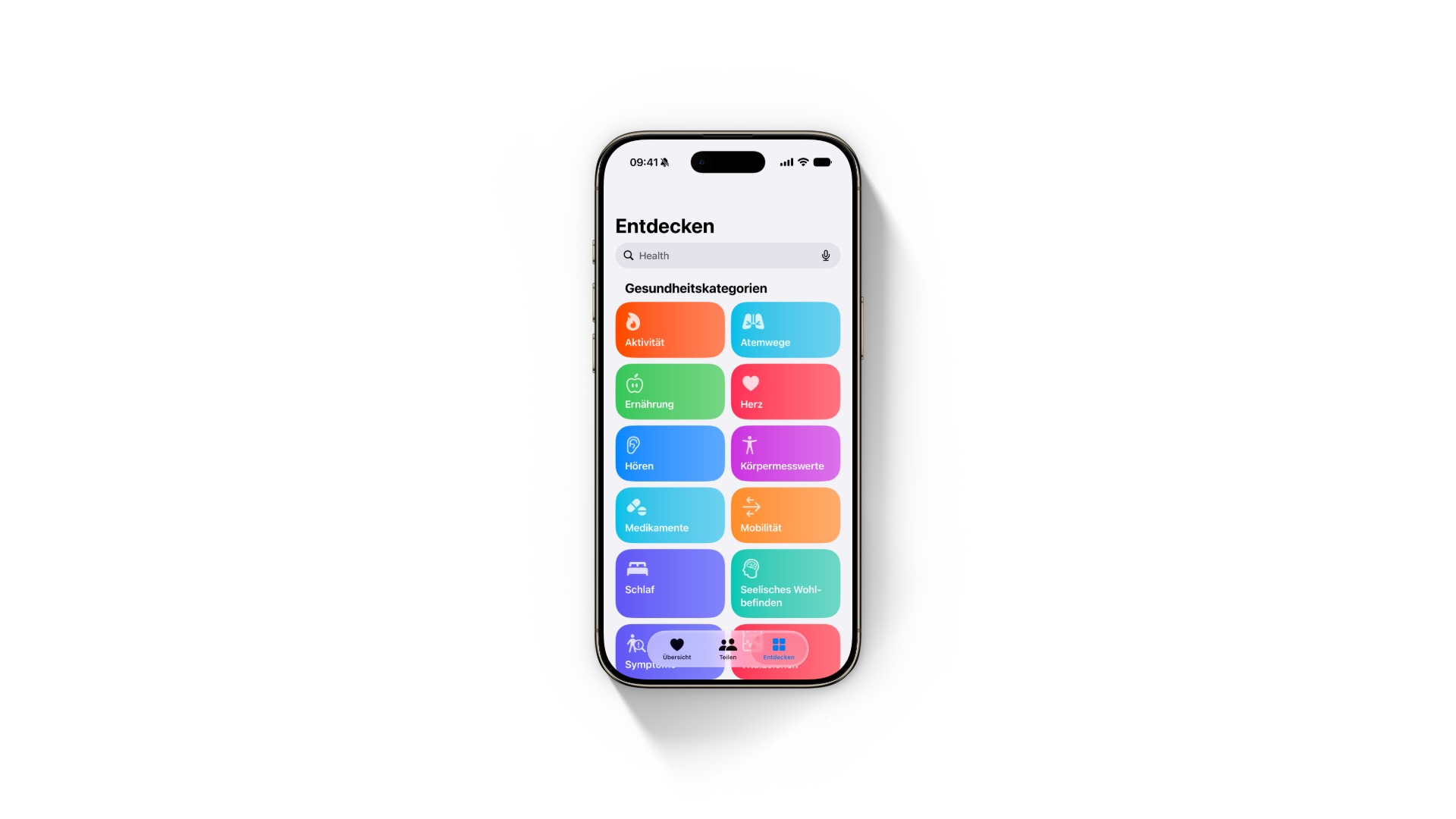 The new Discover section of the Health app in iOS 27 on an iPhone Air, where the Apple Watch hypertension notifications also appear