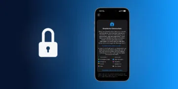 Advanced Data Protection for iCloud: iPhone showing the Advanced Data Protection settings page with the list of protected data and the Turn On option, next to a padlock