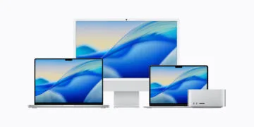 Four Macs with Apple Silicon side by side: two MacBook Pros, one iMac and one Mac Studio