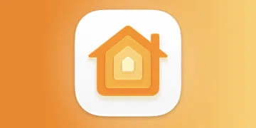 Apple HomePad: Home app icon on an orange gradient background