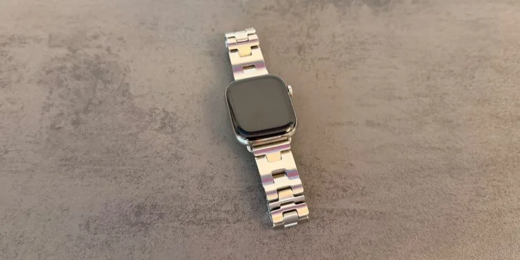 Apple Watch Series 11 Hermès with a Grand H band in Satiné, whose design the Apple Watch Series 12 is rumored to carry over