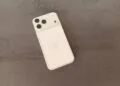 iPhone 17 Pro Max in silver with visible back on a dark background