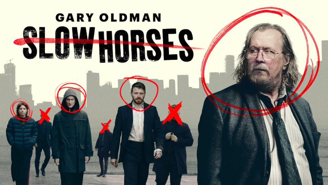 Key art for the sixth season of Slow Horses, which premieres on Apple TV on September 16th.
