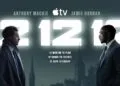 Key art for the series 12 12 12 on Apple TV showing the two lead actors in front of a city skyline