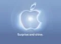 Apple's invitation to the September event with a glowing logo and the tagline Surprise and shine