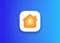 Home app icon on a blue gradient representing the Apple HomePad with profile detection