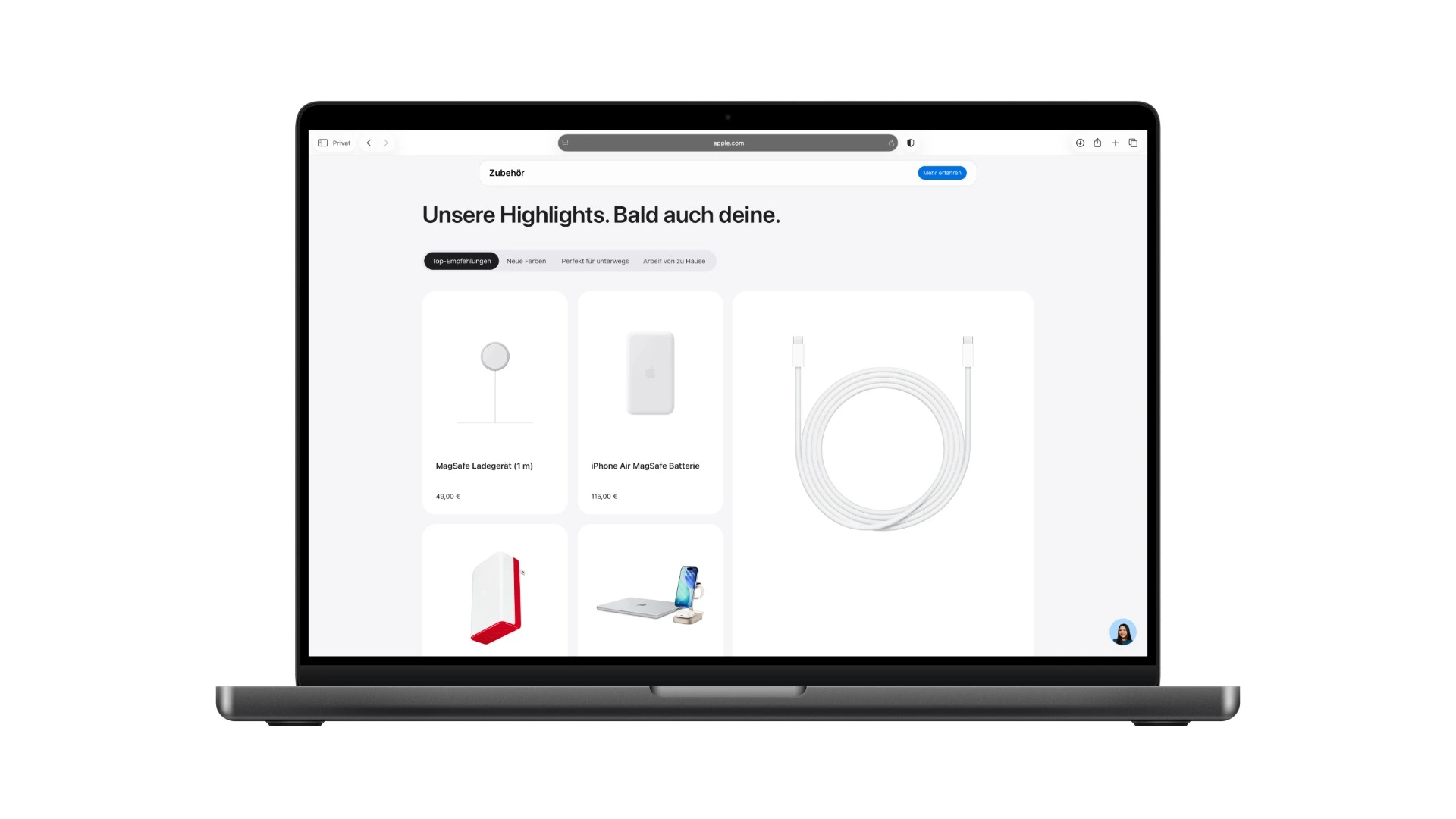 Redesigned accessories homepage in the Apple Store with a product bar from iPhone to Beats