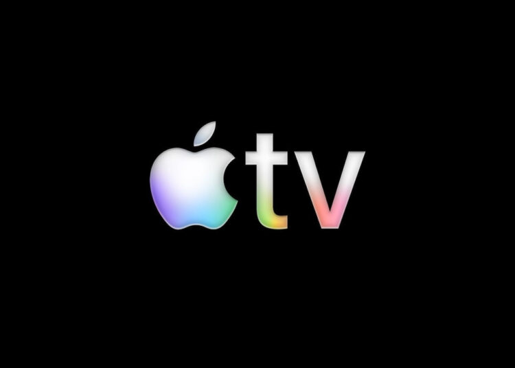 The logo of the Apple TV streaming service, which is pursuing US rights to golf major The Open