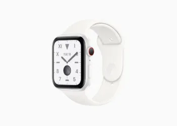Apple Watch Edition Series 5 with a white ceramic case and matching sport band, the last ceramic model in the line so far