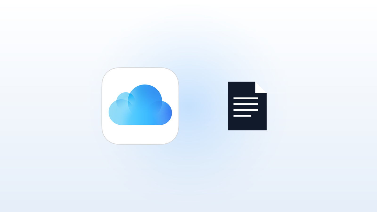 iCloud symbol next to a document icon, lead image for the report on former Apple employees retaining iCloud access