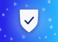 Illustration with a shield and a checkmark in the middle, surrounded by scattered beetles as a symbol of the closed security gaps.