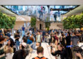 Customers crowding an iPhone launch day at the Apple Store on Fifth Avenue in New York, where the iPhone Ultra market launch is said to begin first