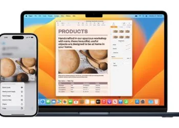 Copied content moving from an iPhone to a MacBook – clipboard sharing between iPhone and Windows is set to work the same way