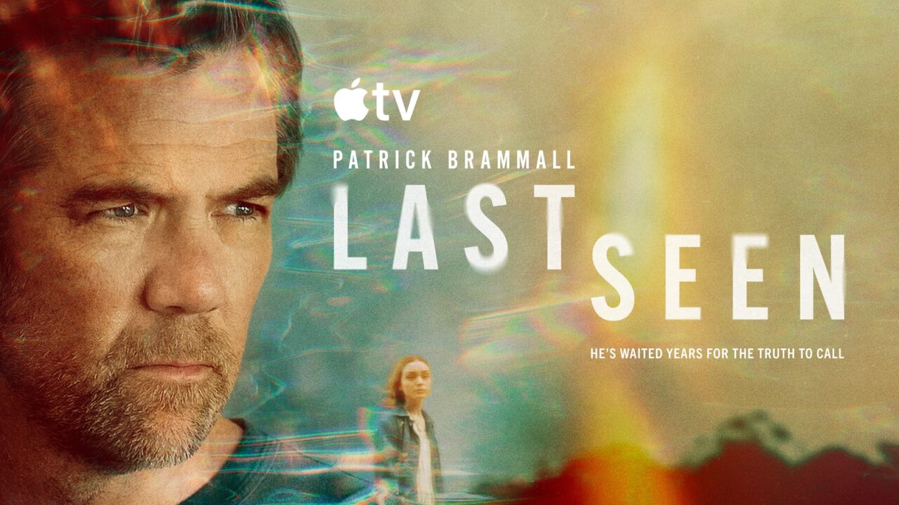 Patrick Brammall in the key art for the Apple TV series Last Seen, with the main character's missing daughter in the background