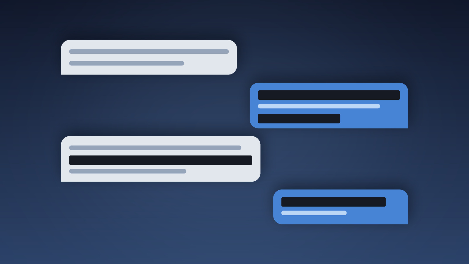 Symbolic image of the OpenAI Apple lawsuit showing an abstracted message thread with several redacted passages