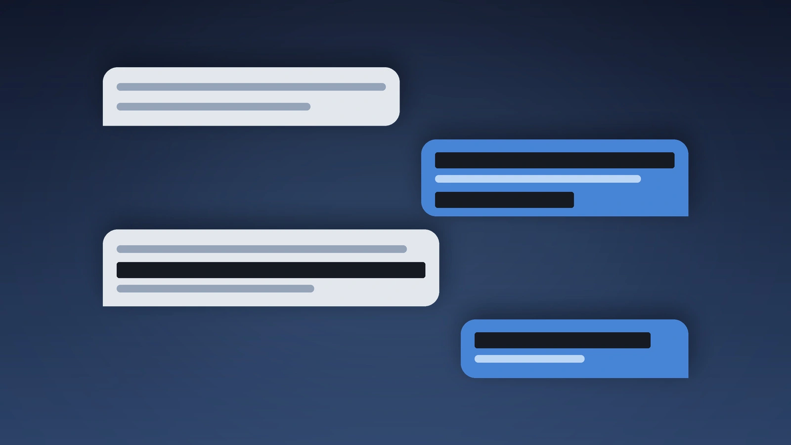 Symbolic image of the OpenAI Apple lawsuit showing an abstracted message thread with several redacted passages