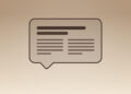 Symbolic image for Siri AI news: illustrated speech bubble with newspaper lines on a golden gradient
