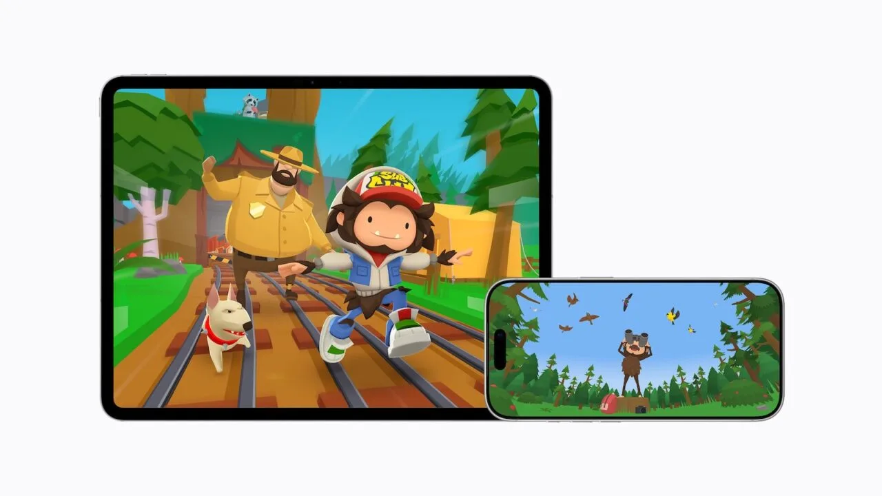 Sneaky Sasquatch running through the crossover level on an iPad and watching birds on an iPhone