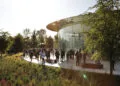 Apple Event: guests outside Steve Jobs Theater at Apple Park
