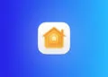 Apple security camera: the Home app icon on a blue gradient