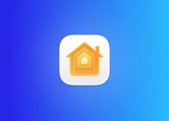 Apple security camera: the Home app icon on a blue gradient