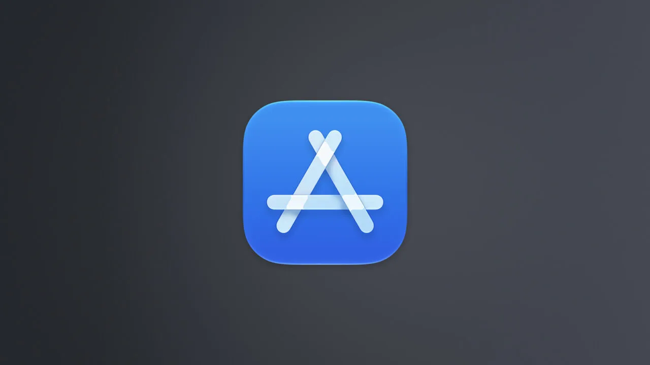App Store icon on a dark grey gradient for the Apple vs. Epic dispute at the Supreme Court