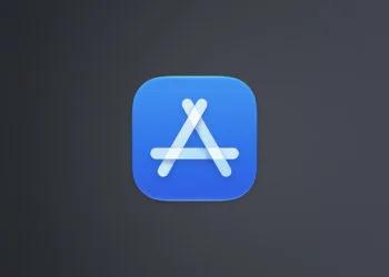 App Store icon on a dark grey gradient for the Apple vs. Epic dispute at the Supreme Court