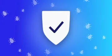 iOS 26.7.1: Illustration showing a shield with a checkmark in the centre surrounded by scattered bugs, representing the closed security vulnerability