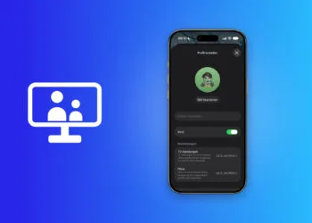 iOS 27.2 Apple TV profiles: iPhone showing the create profile screen with the kid toggle enabled and an age rating of 6 for TV shows and movies, next to a screen icon with two people