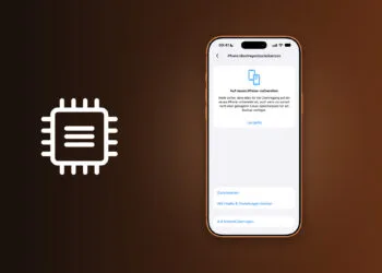iOS 27.2 overwrite storage: iPhone showing the transfer or reset settings with the option to erase all content and settings, next to a memory chip icon