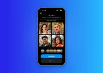 Style picker for texture and grain on iPhone: Photographic Style Gold with the Soft Skin texture, above it four sample portraits