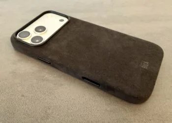 iPhone 17 Pro Max in a dark suede-look case as a leak names the iPhone 18 Pro colors