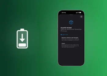 Preparing iPhone 18 Pro Max for shipping: iPhone showing the shipping reason screen with Repair, Trade-in or Return and Other, next to a battery with a downward arrow