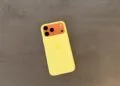 Open question on the iPhone 18 Pro price: the current iPhone 17 Pro in a yellow silicone case